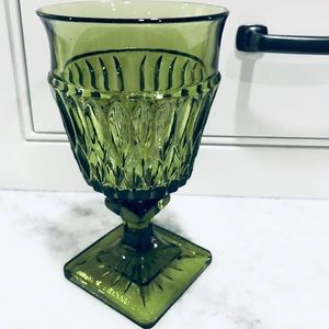 Indiana Glass Mt.Vernon Avocado Green Goblet